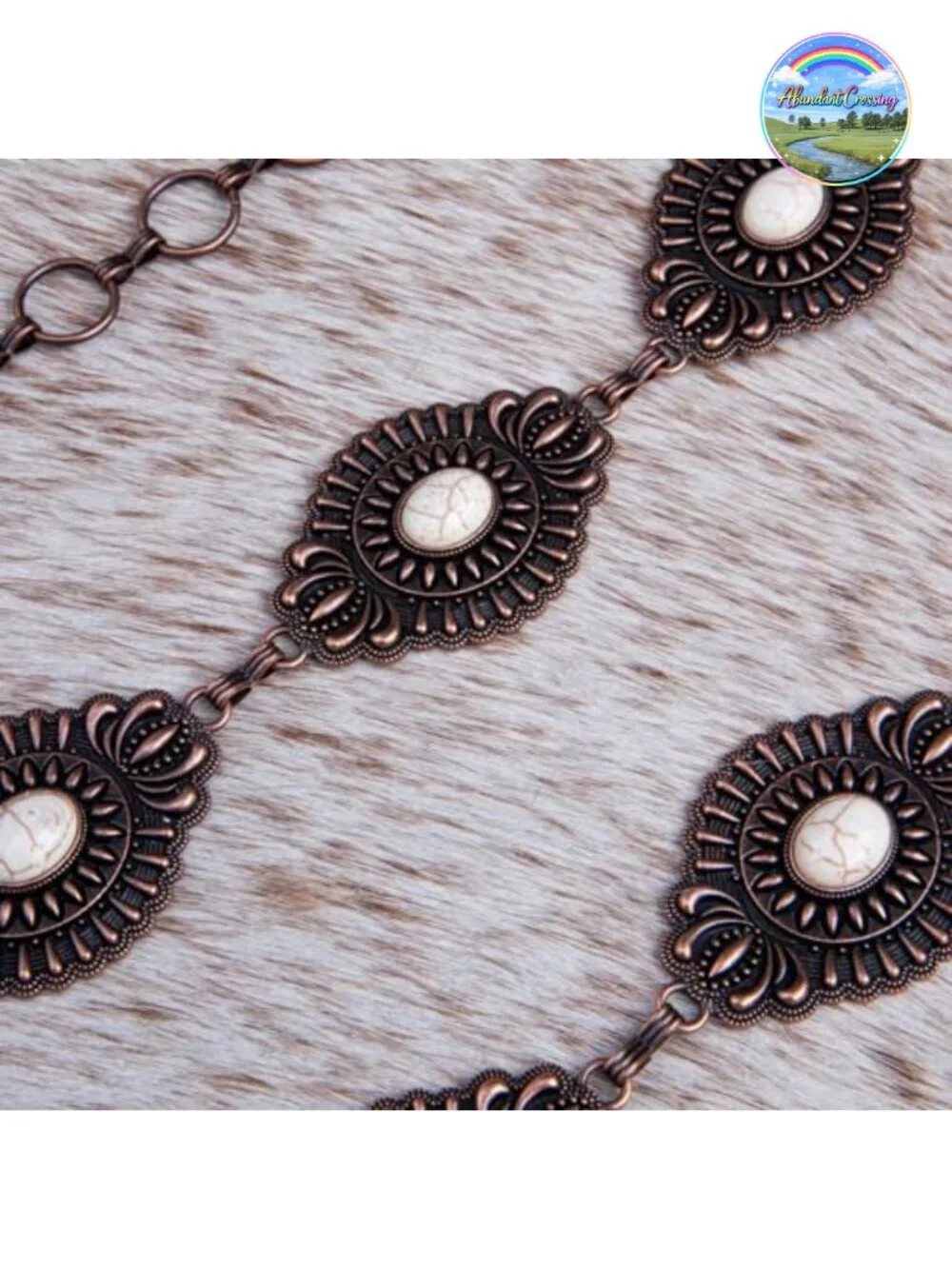 Turquoise Western Concho Chain Belt for Women